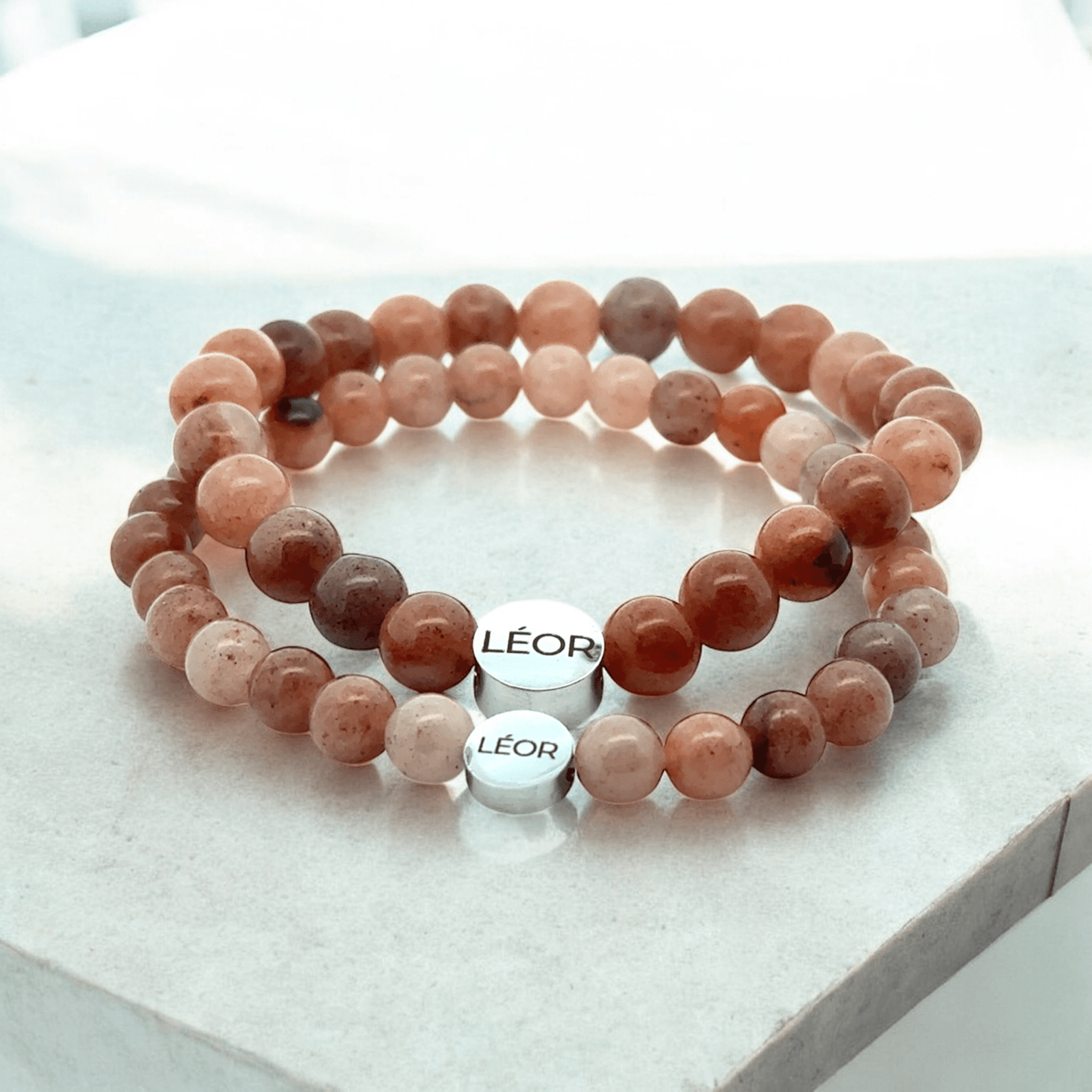 Aventurin-Orange Perlenarmband LÉOR - WEARLÉOR