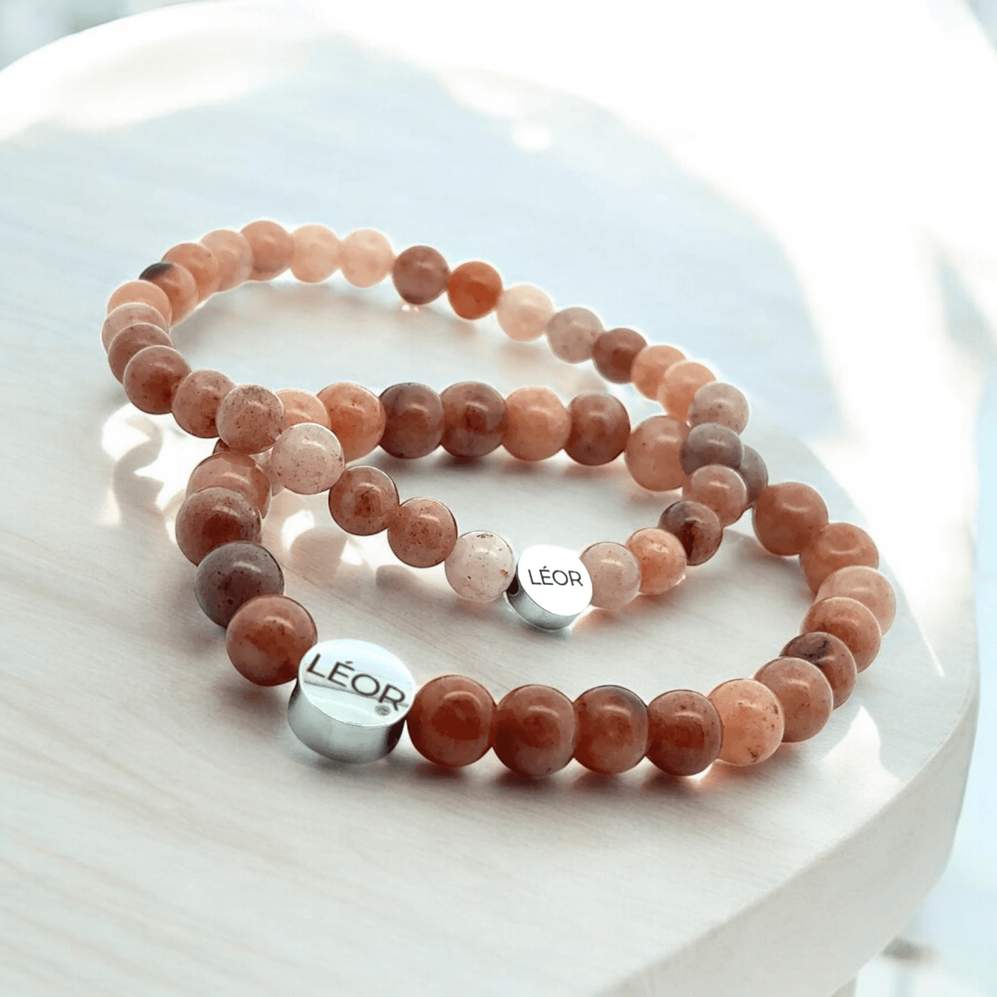 Aventurin-Orange Perlenarmband LÉOR - WEARLÉOR