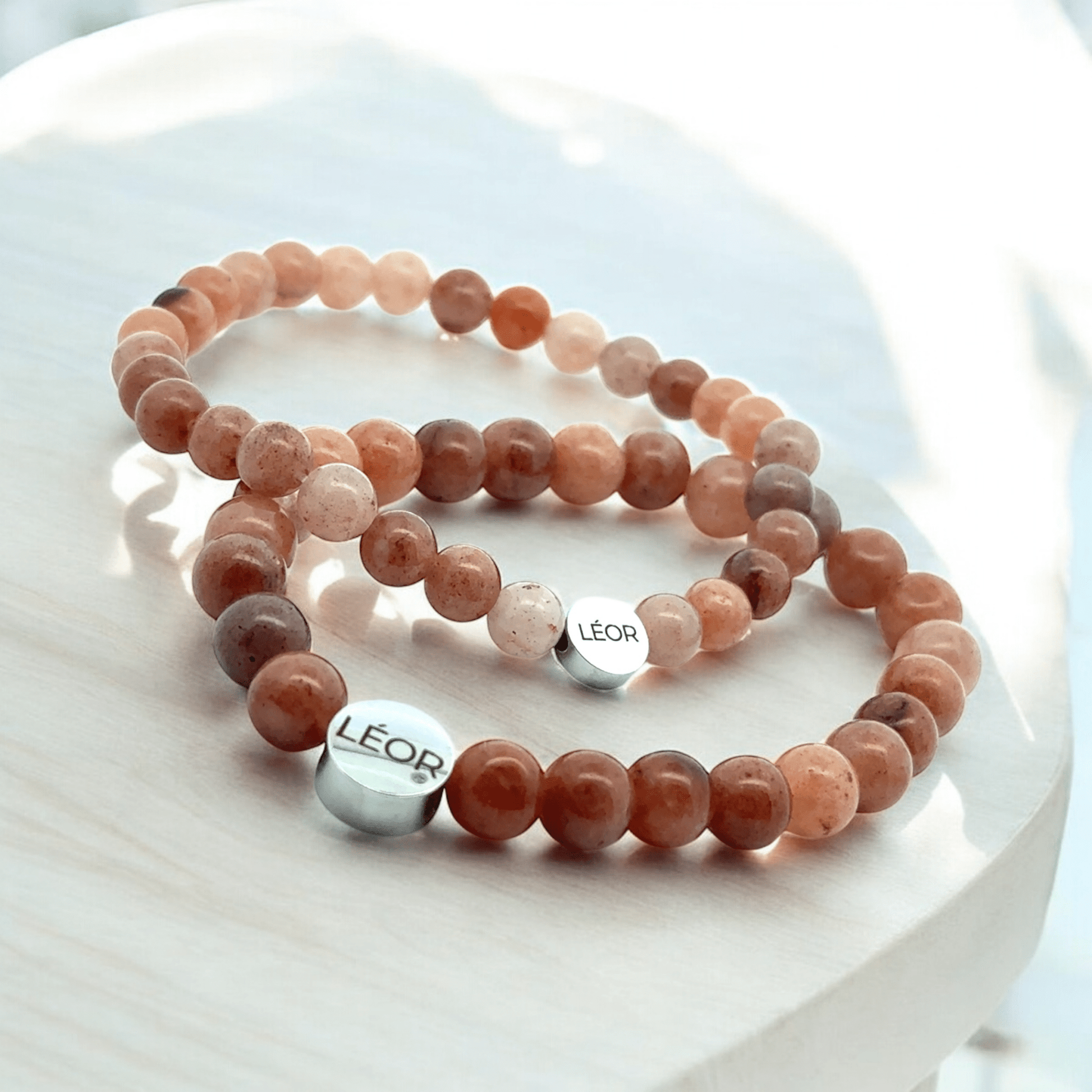 Aventurin-Orange Perlenarmband LÉOR - WEARLÉOR