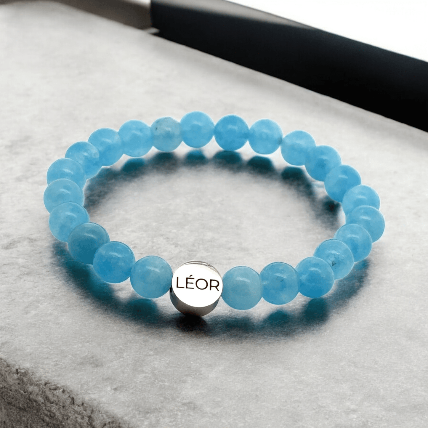 Blauer Calcit Perlenarmband LÉOR - WEARLÉOR