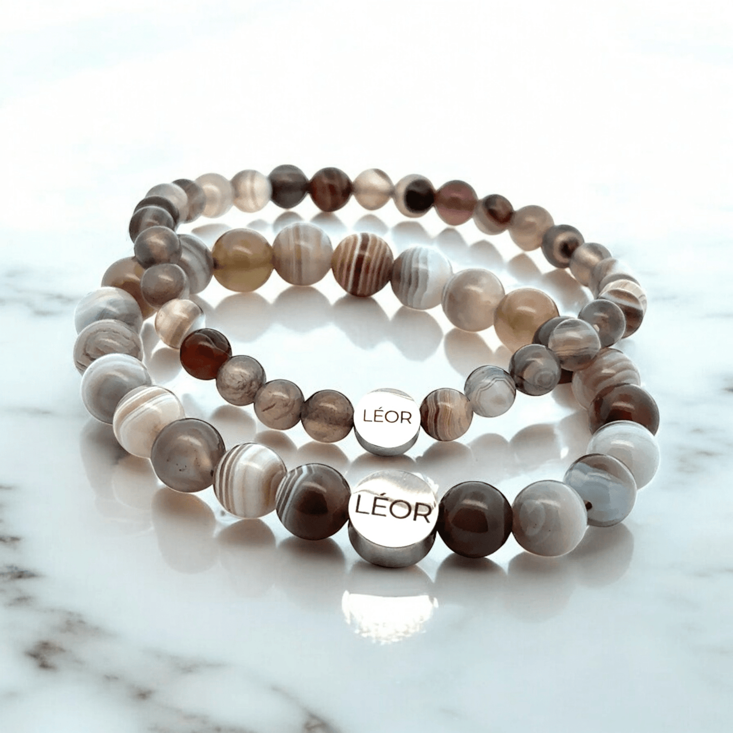 Botswana Achat Perlenarmband LÉOR - WEARLÉOR