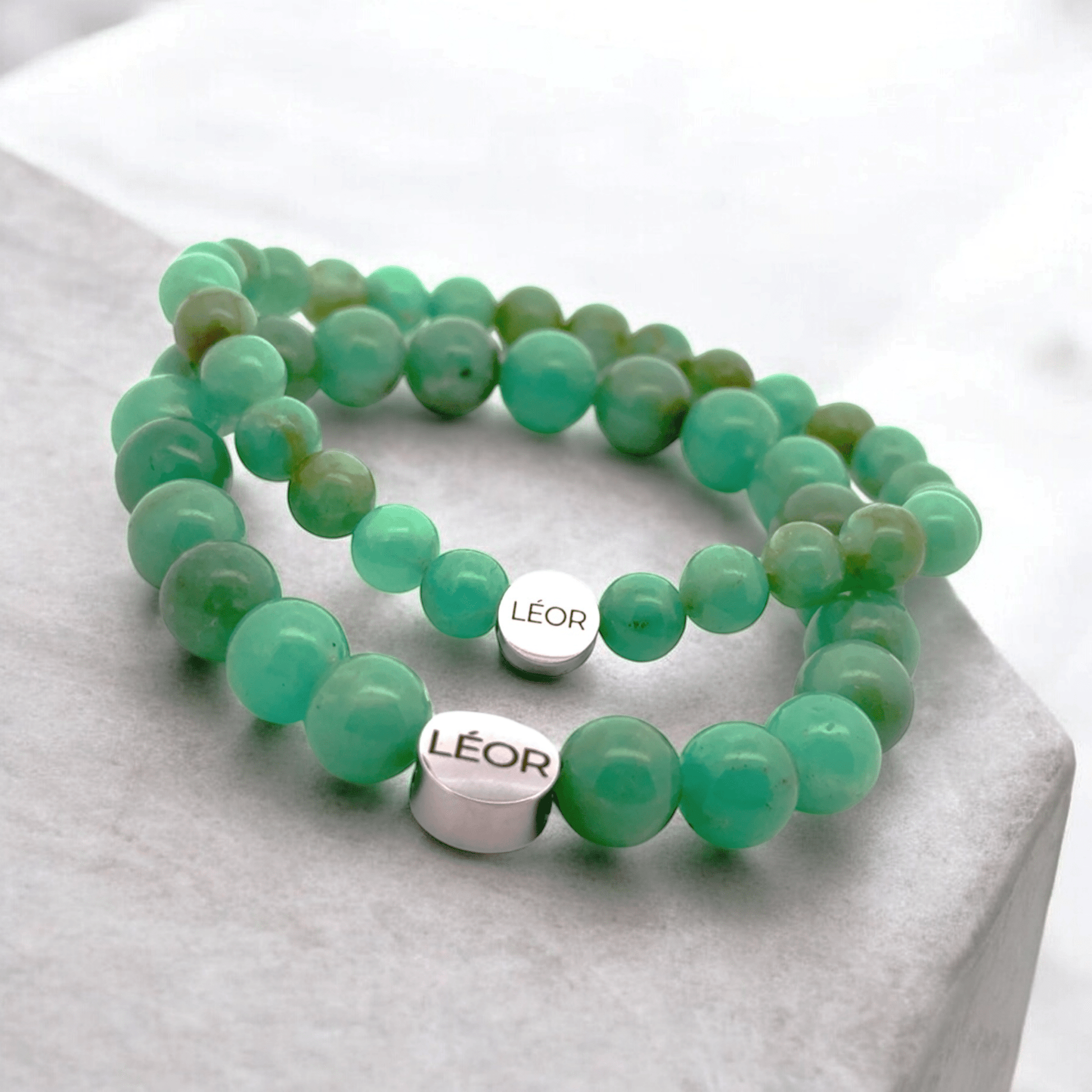 Chrysopras Perlenarmband LÉOR - WEARLÉOR