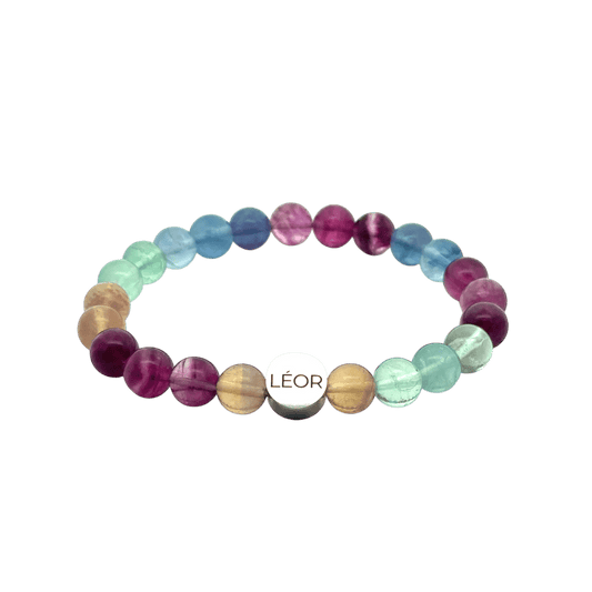 Fluorit bunt Perlenarmband LÉOR - WEARLÉOR