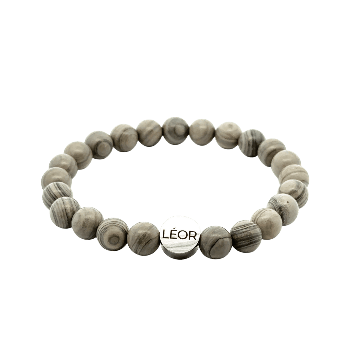 Grauer Jaspis Perlenarmband LÉOR - WEARLÉOR