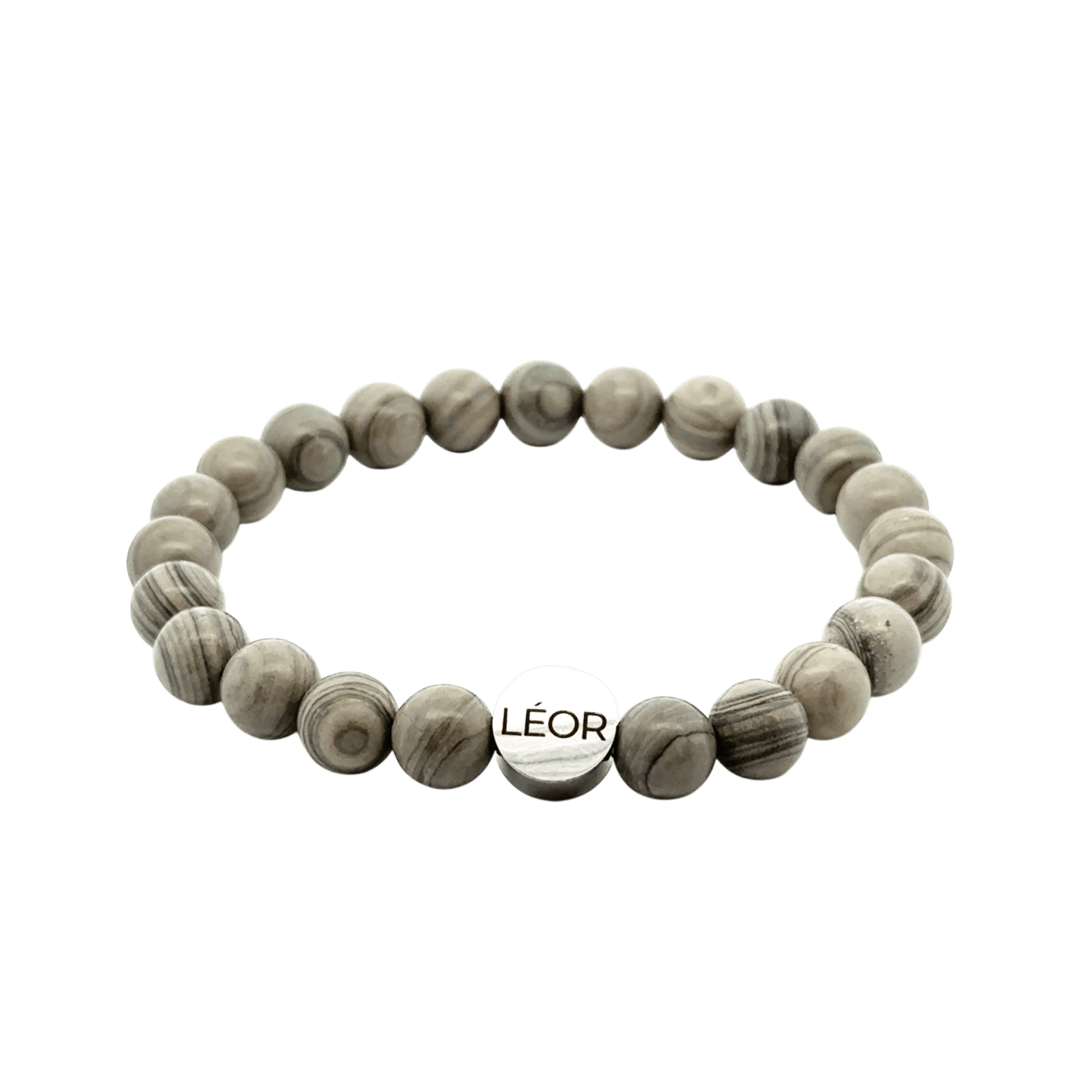 Grauer Jaspis Perlenarmband LÉOR - WEARLÉOR
