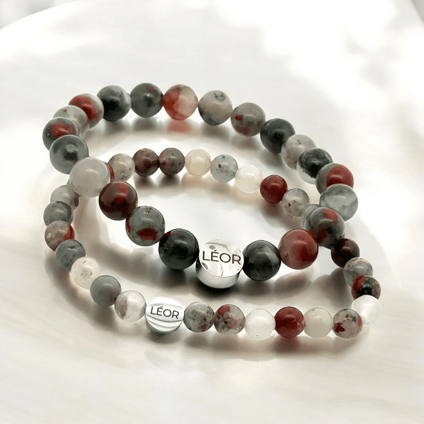 Heliotrop Perlenarmband LÉOR - WEARLÉOR