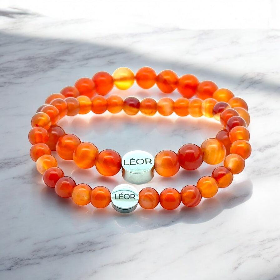 Karneol Perlenarmband LÉOR - WEARLÉOR