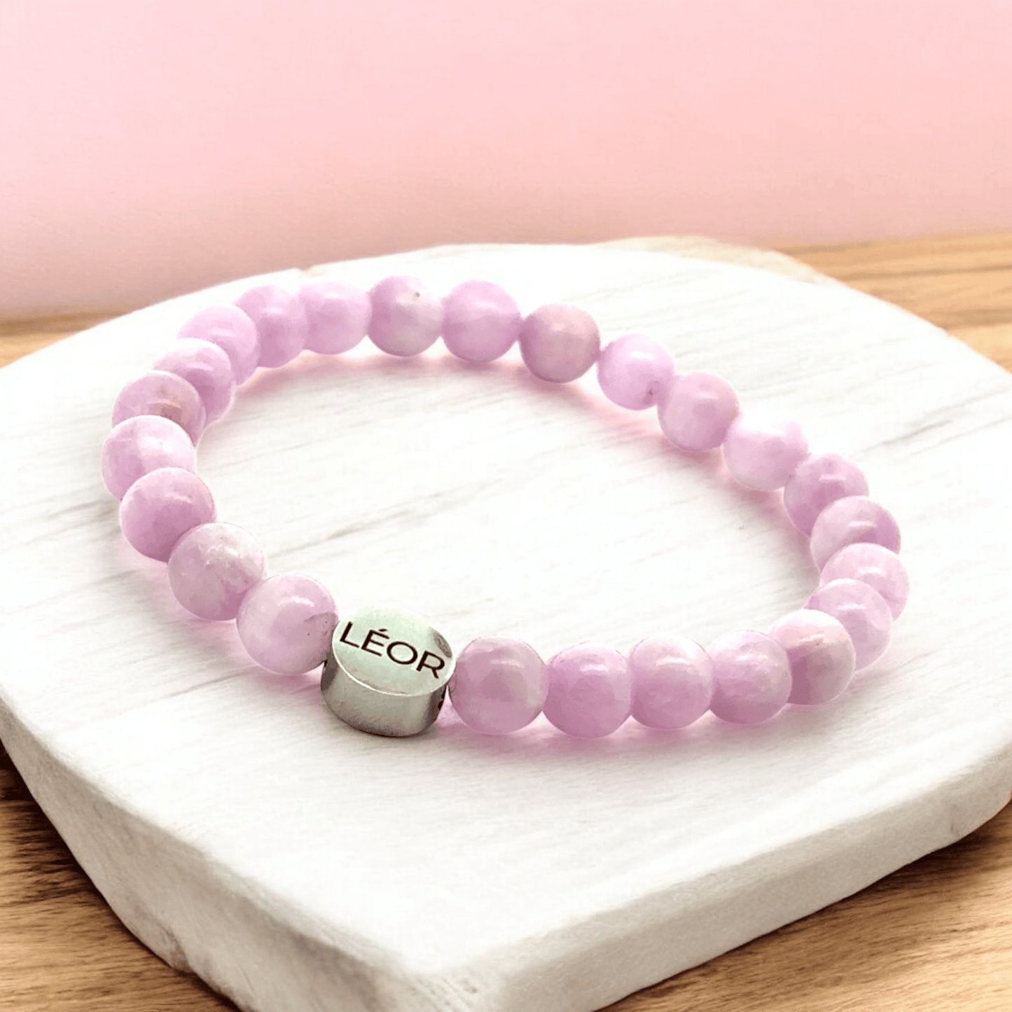 Kunzit Perlenarmband LÉOR - WEARLÉOR