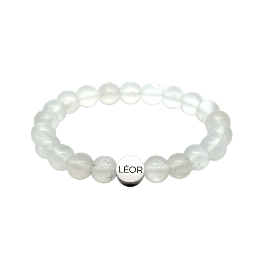 Mondstein weiß Perlenarmband LÉOR - WEARLÉOR