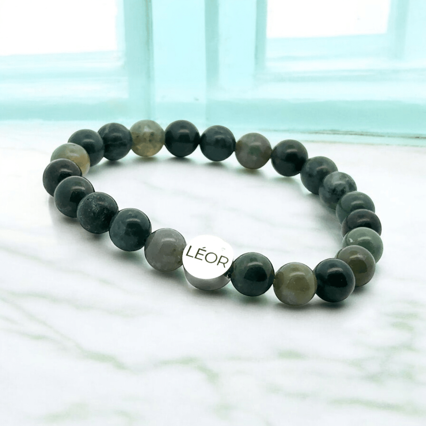 Moosachat Perlenarmband LÉOR - WEARLÉOR