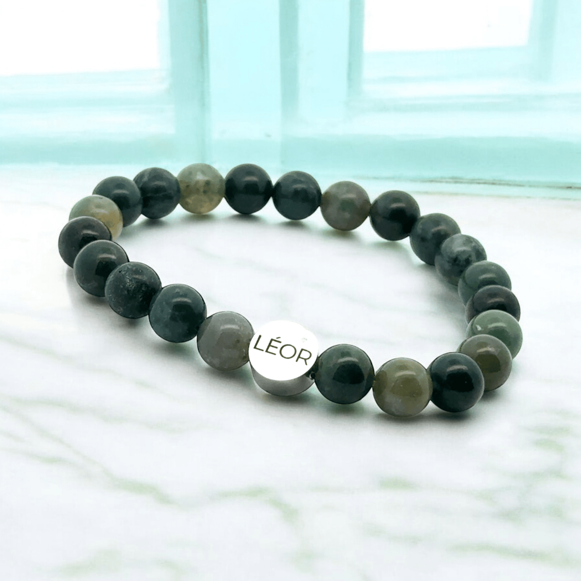 Moosachat Perlenarmband LÉOR - WEARLÉOR