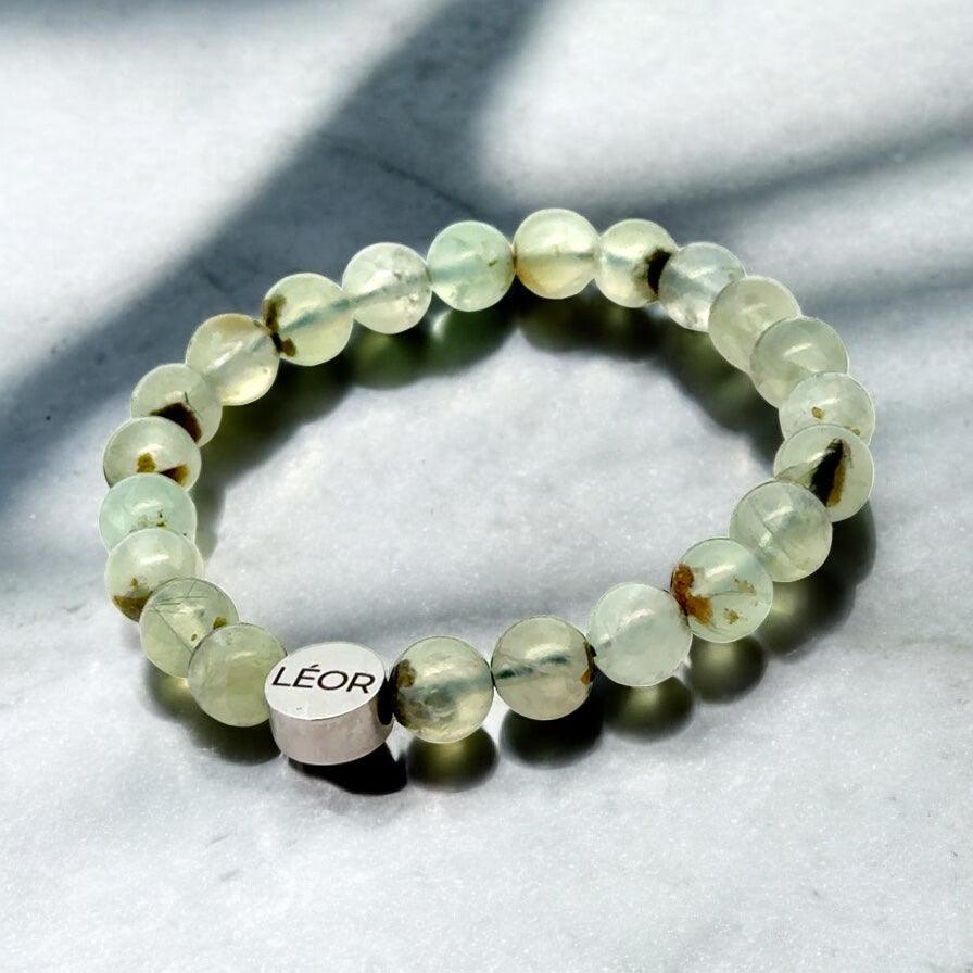 Prehnit Perlenarmband LÉOR - WEARLÉOR