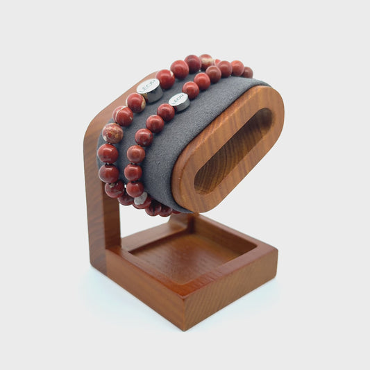Roter Jaspis Perlenarmband LÉOR