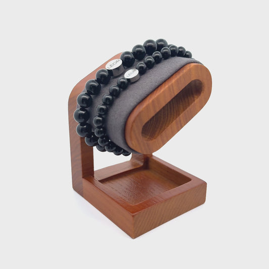 Schwarzer Turmalin Perlenarmband LÉOR