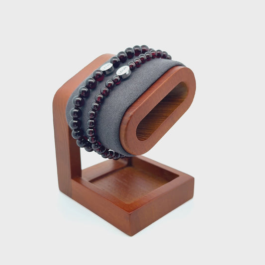 Roter Granat Perlenarmband LÉOR