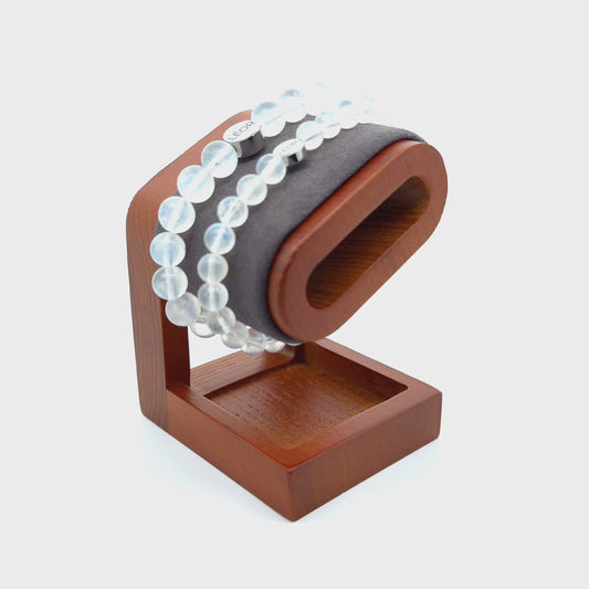 Mondstein weiß Perlenarmband LÉOR