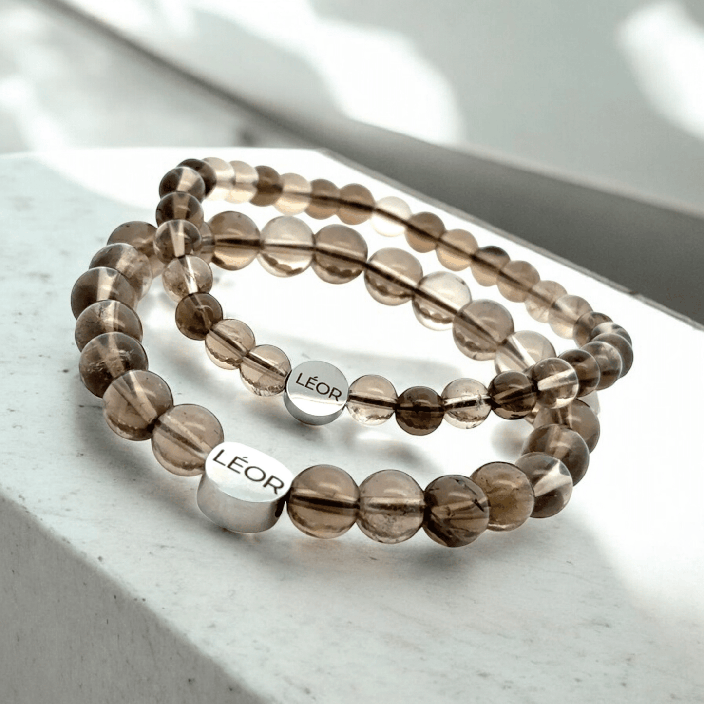 Rauchquarz Perlenarmband LÉOR - WEARLÉOR