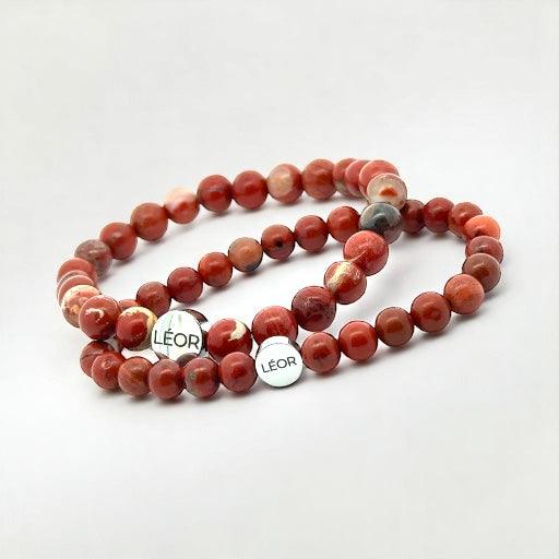 Roter Jaspis Perlenarmband LÉOR - WEARLÉOR
