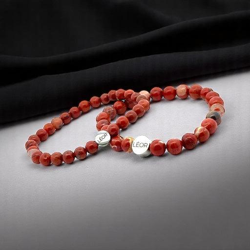 Roter Jaspis Perlenarmband LÉOR - WEARLÉOR