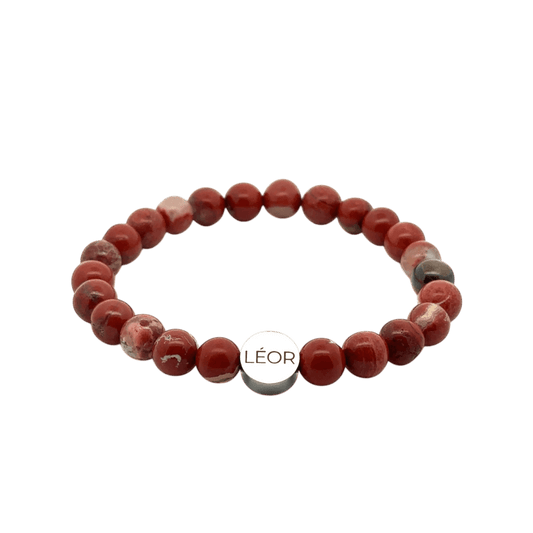 Roter Jaspis Perlenarmband LÉOR - WEARLÉOR