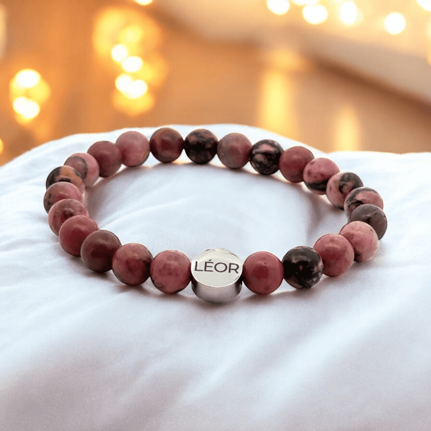 Rhodonit Perlenarmband LÉOR - WEARLÉOR