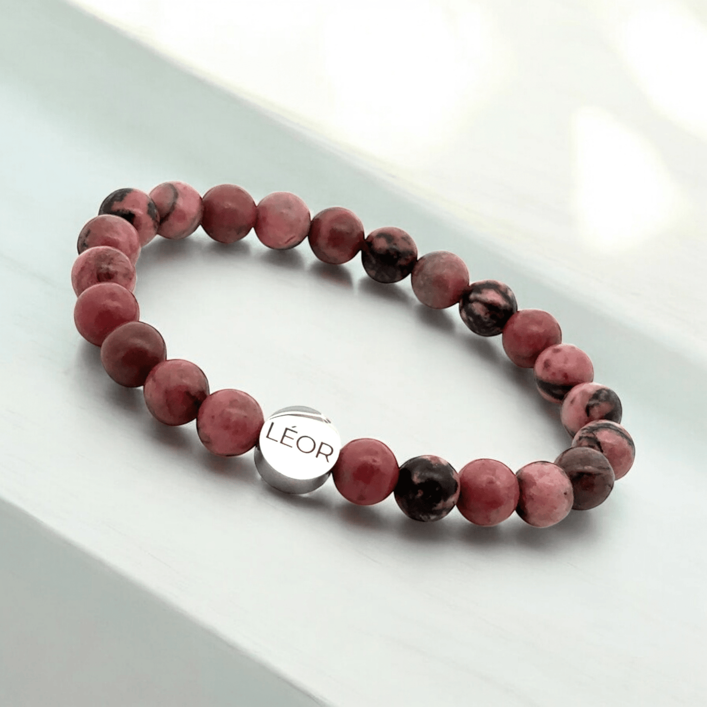 Rhodonit Perlenarmband LÉOR - WEARLÉOR
