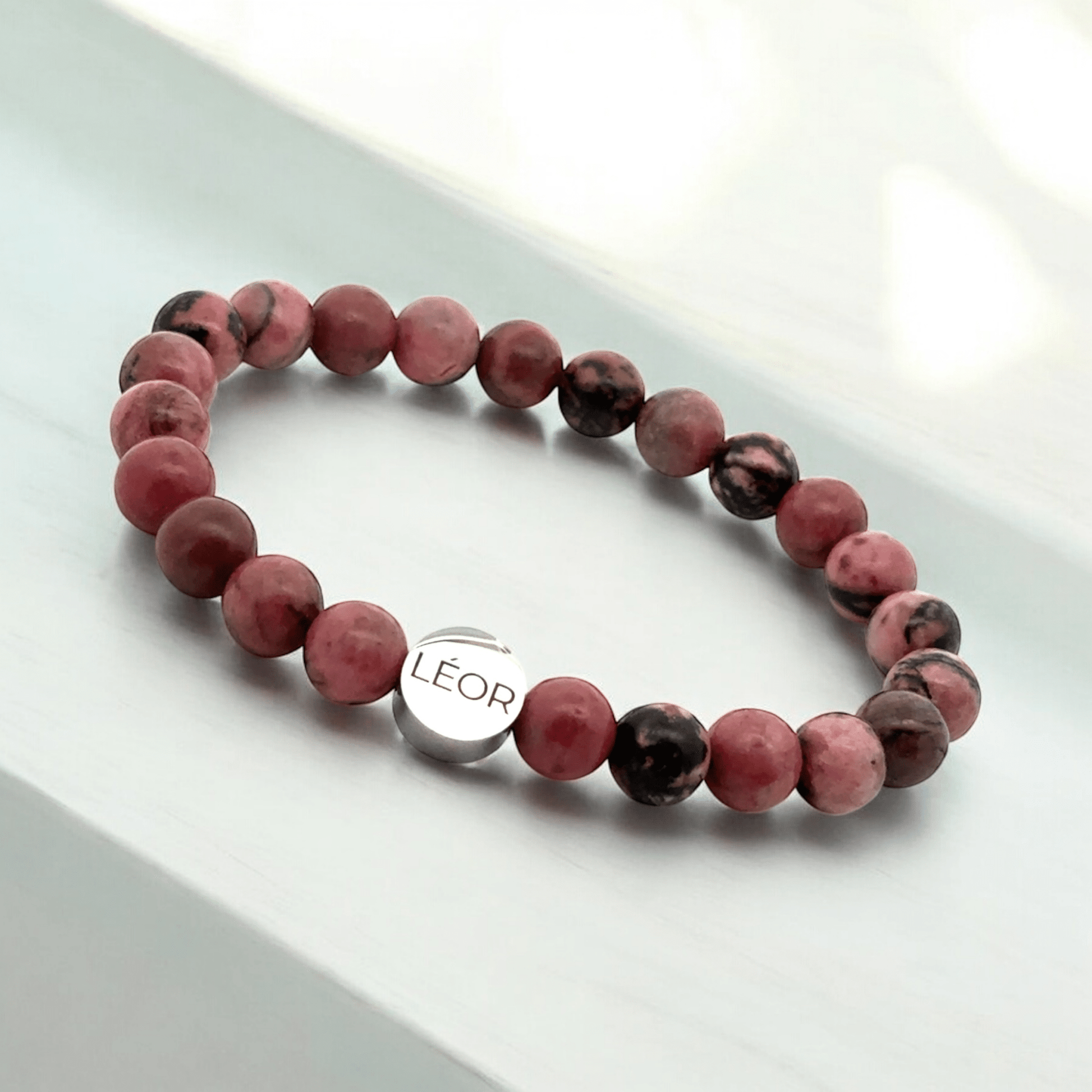 Rhodonit Perlenarmband LÉOR - WEARLÉOR