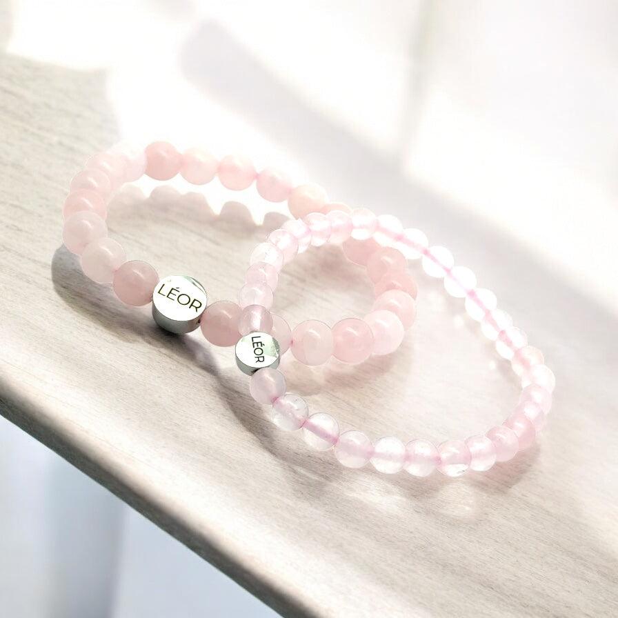 Rosenquarz Perlenarmband LÉOR - WEARLÉOR