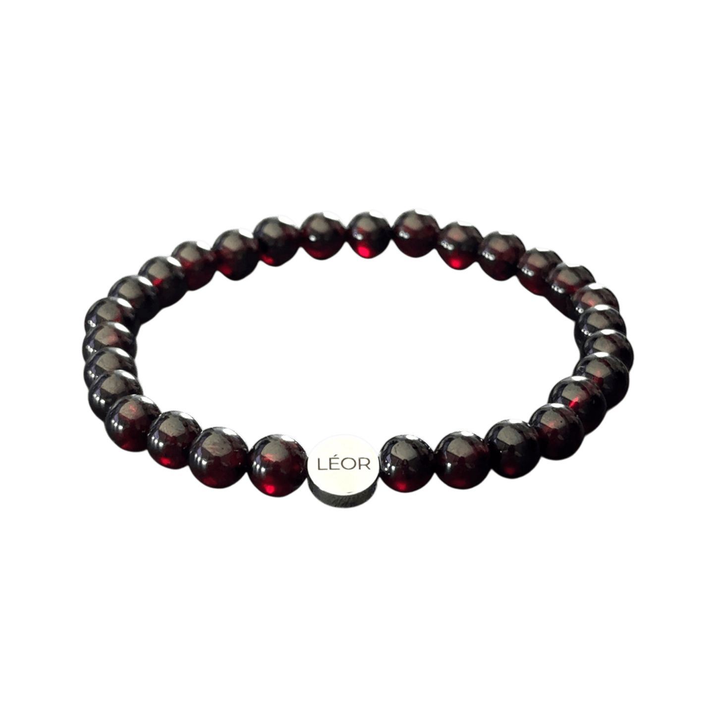 Roter Granat Perlenarmband LÉOR - WEARLÉOR
