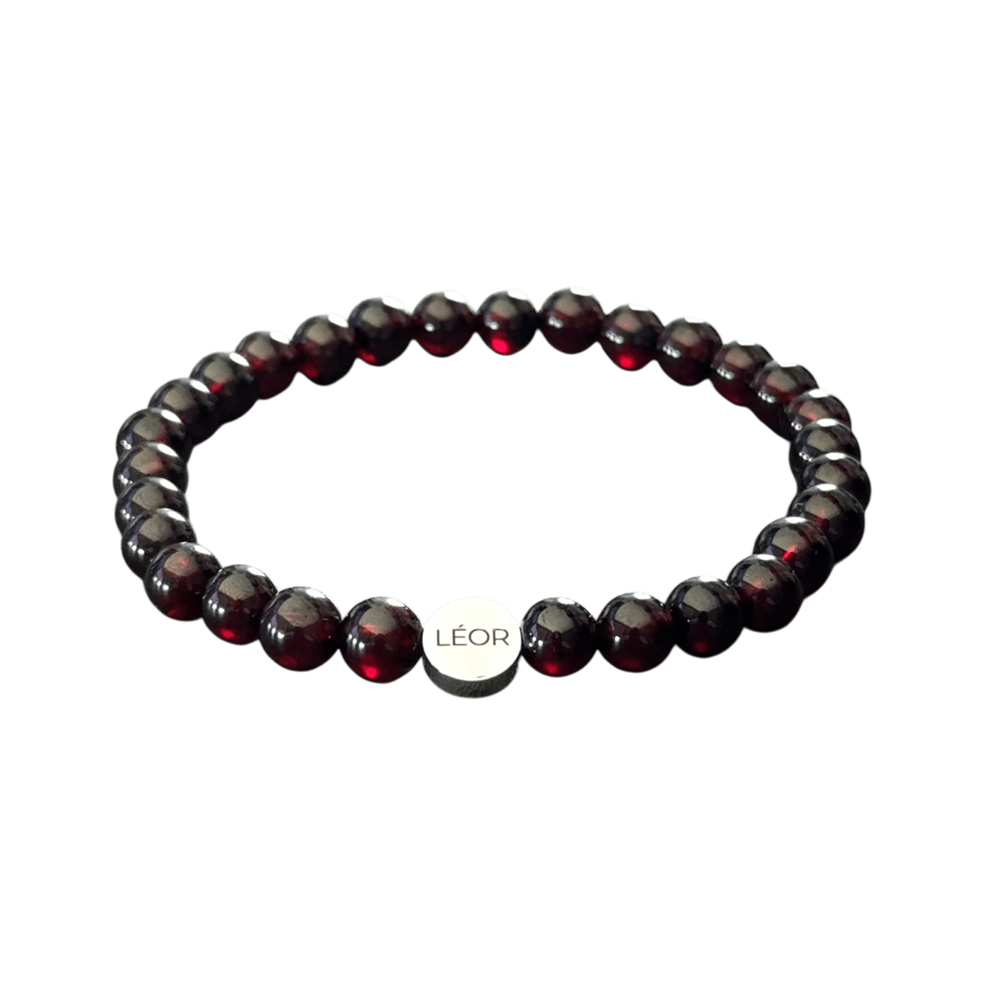 Roter Granat Perlenarmband LÉOR - WEARLÉOR
