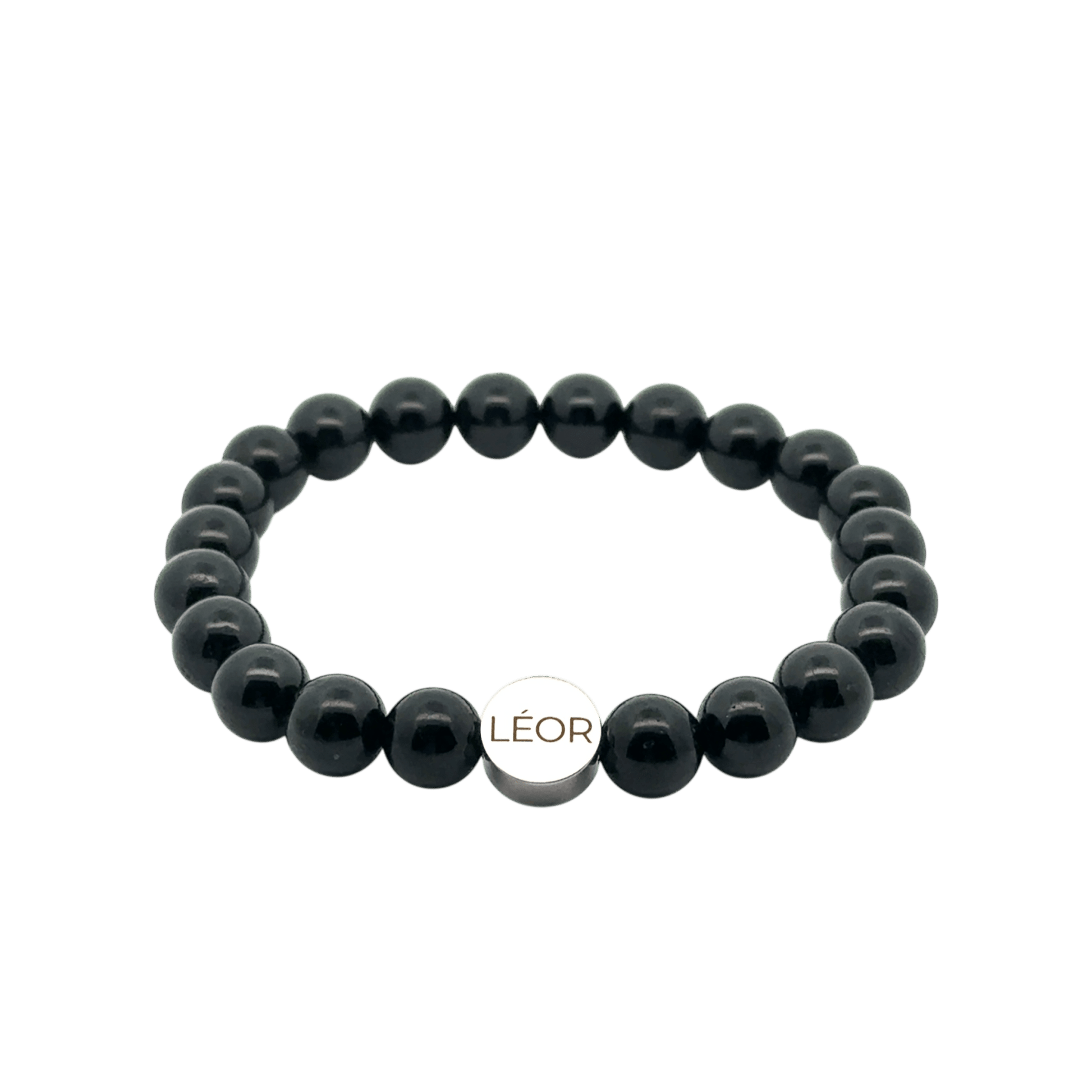 Schwarzer Turmalin Perlenarmband LÉOR - WEARLÉOR