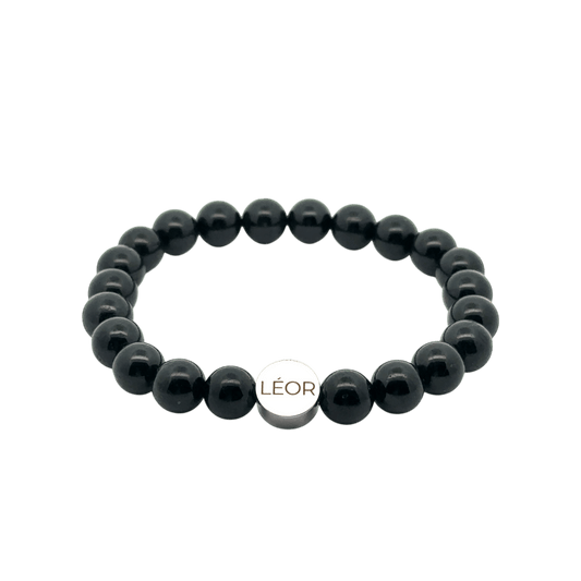 Schwarzer Turmalin Perlenarmband LÉOR - WEARLÉOR