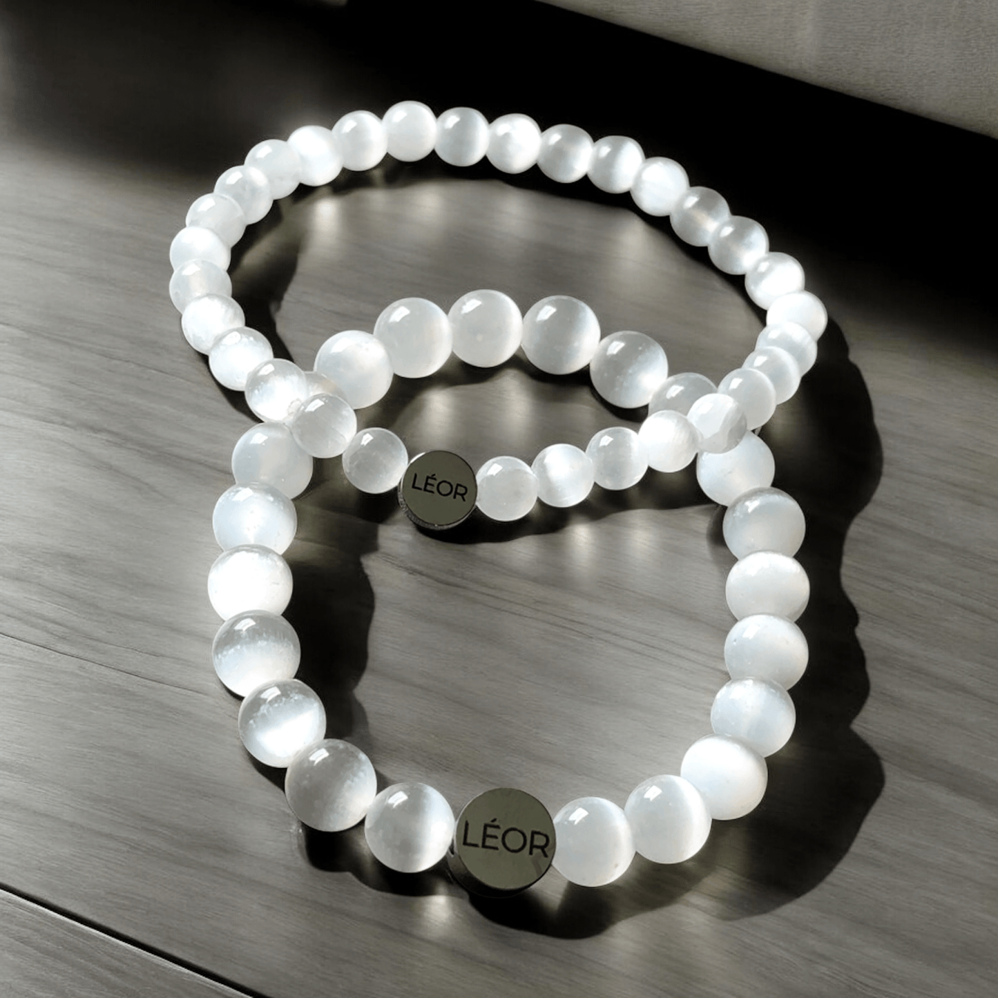 Selenit Perlenarmband LÉOR - WEARLÉOR