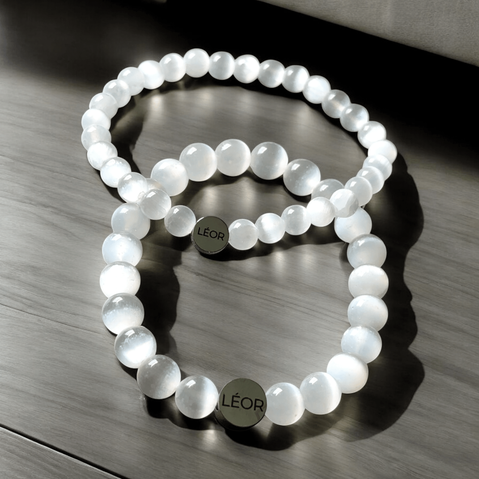 Selenit Perlenarmband LÉOR - WEARLÉOR