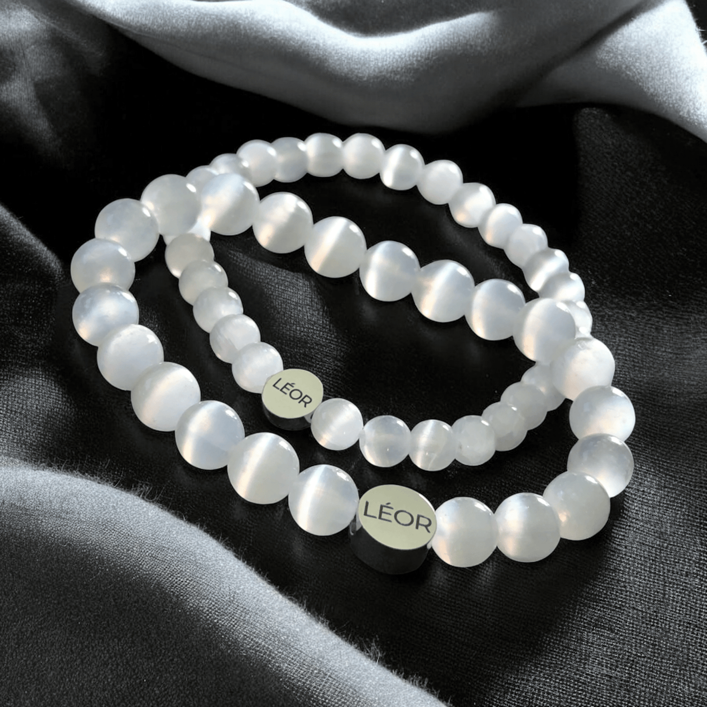 Selenit Perlenarmband LÉOR - WEARLÉOR