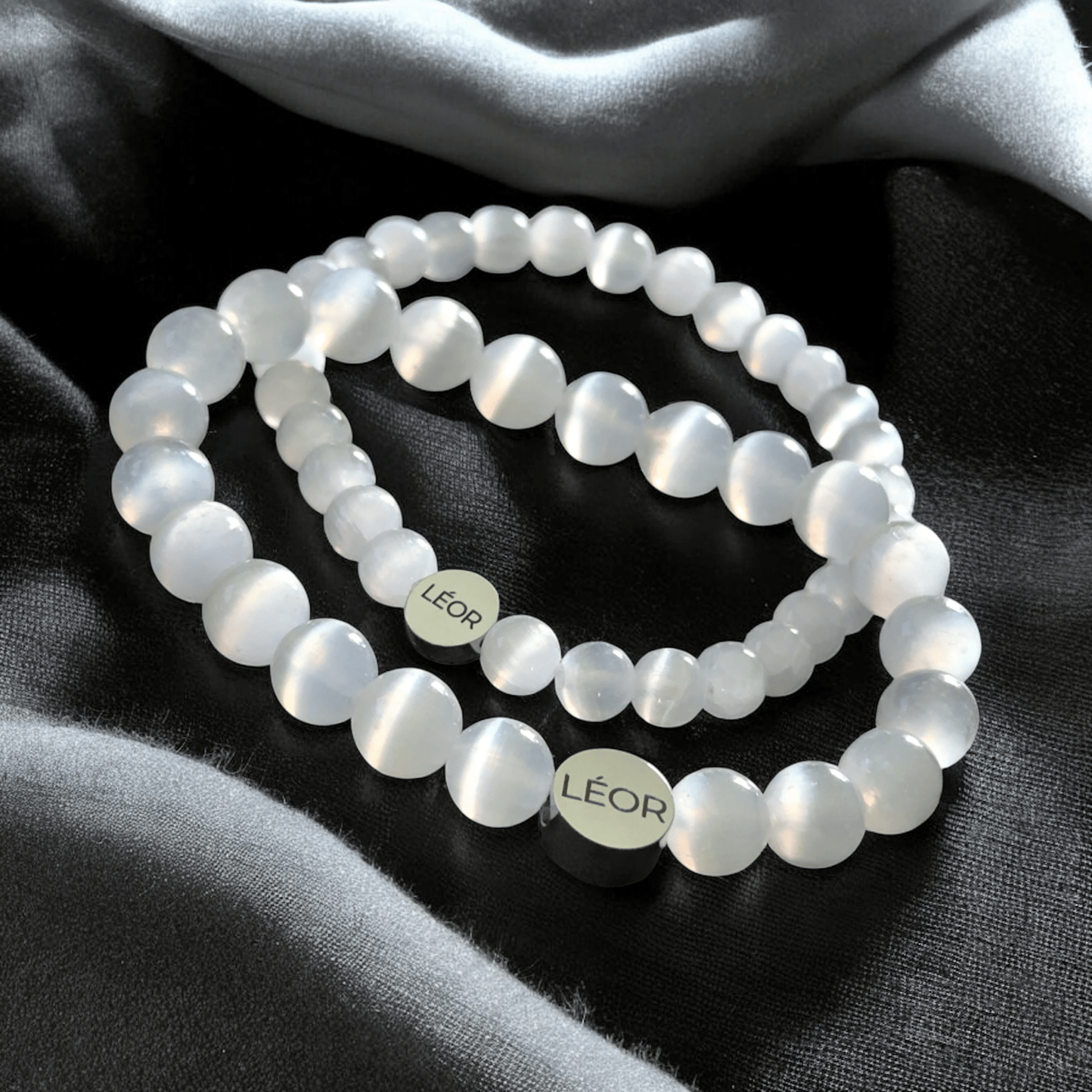 Selenit Perlenarmband LÉOR - WEARLÉOR