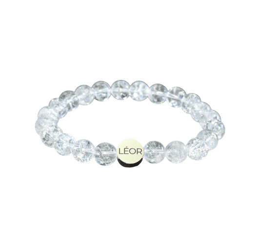 Bergkristall / Crackle Quarz Perlenarmband LÉOR - WEARLÉOR