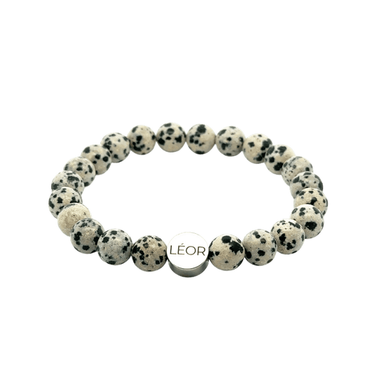 Dalmatiner Jaspis Perlenarmband LÉOR - WEARLÉOR