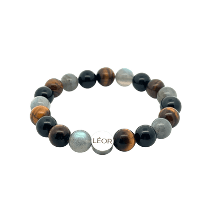 Labradorit - Tigerauge - Turmalin MIX Perlenarmband LÉOR - WEARLÉOR