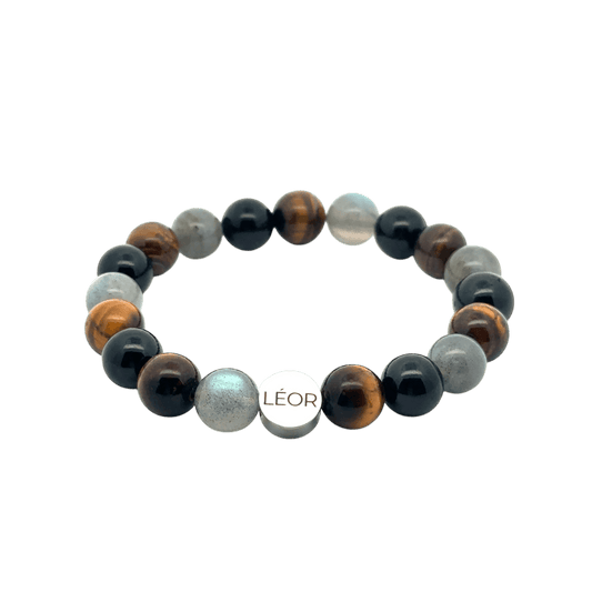 Labradorit - Tigerauge - Turmalin MIX Perlenarmband LÉOR - WEARLÉOR