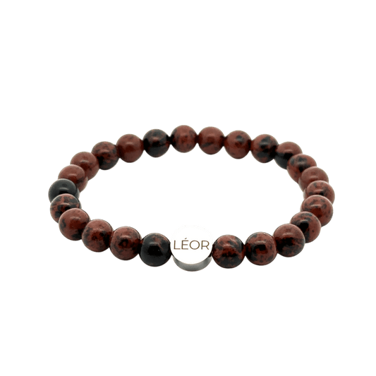 Mahagoni-Jaspis Perlenarmband LÉOR - WEARLÉOR