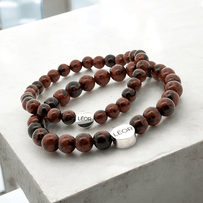 Mahagoni-Jaspis Perlenarmband LÉOR - WEARLÉOR