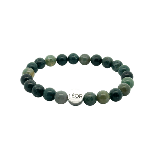 Moosachat Perlenarmband LÉOR - WEARLÉOR