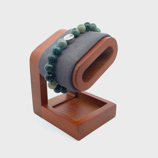 Moosachat Perlenarmband LÉOR