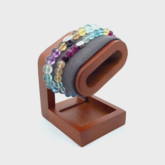 Fluorit bunt Perlenarmband LÉOR