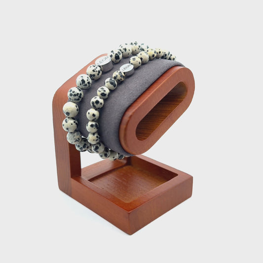 Dalmatiner Jaspis Perlenarmband LÉOR
