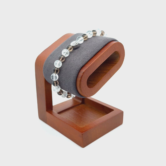 Bergkristall & Rauchquarz Perlenarmband LÉOR