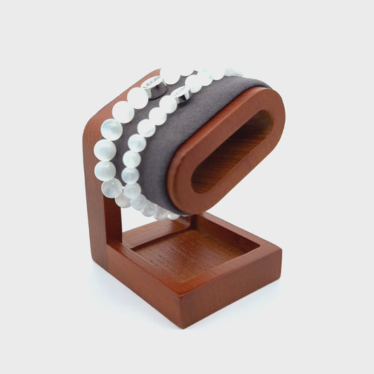 Selenit Perlenarmband LÉOR
