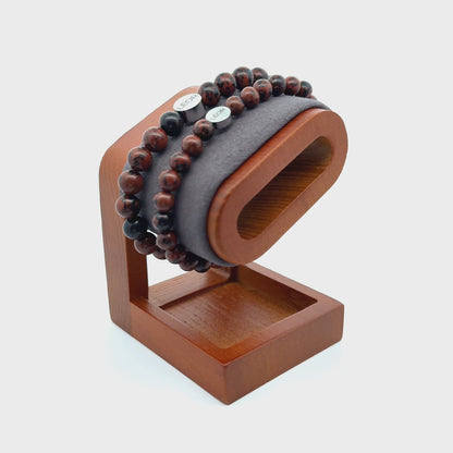 Mahagoni-Jaspis Perlenarmband LÉOR