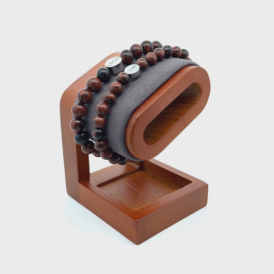 Mahagoni-Jaspis Perlenarmband LÉOR